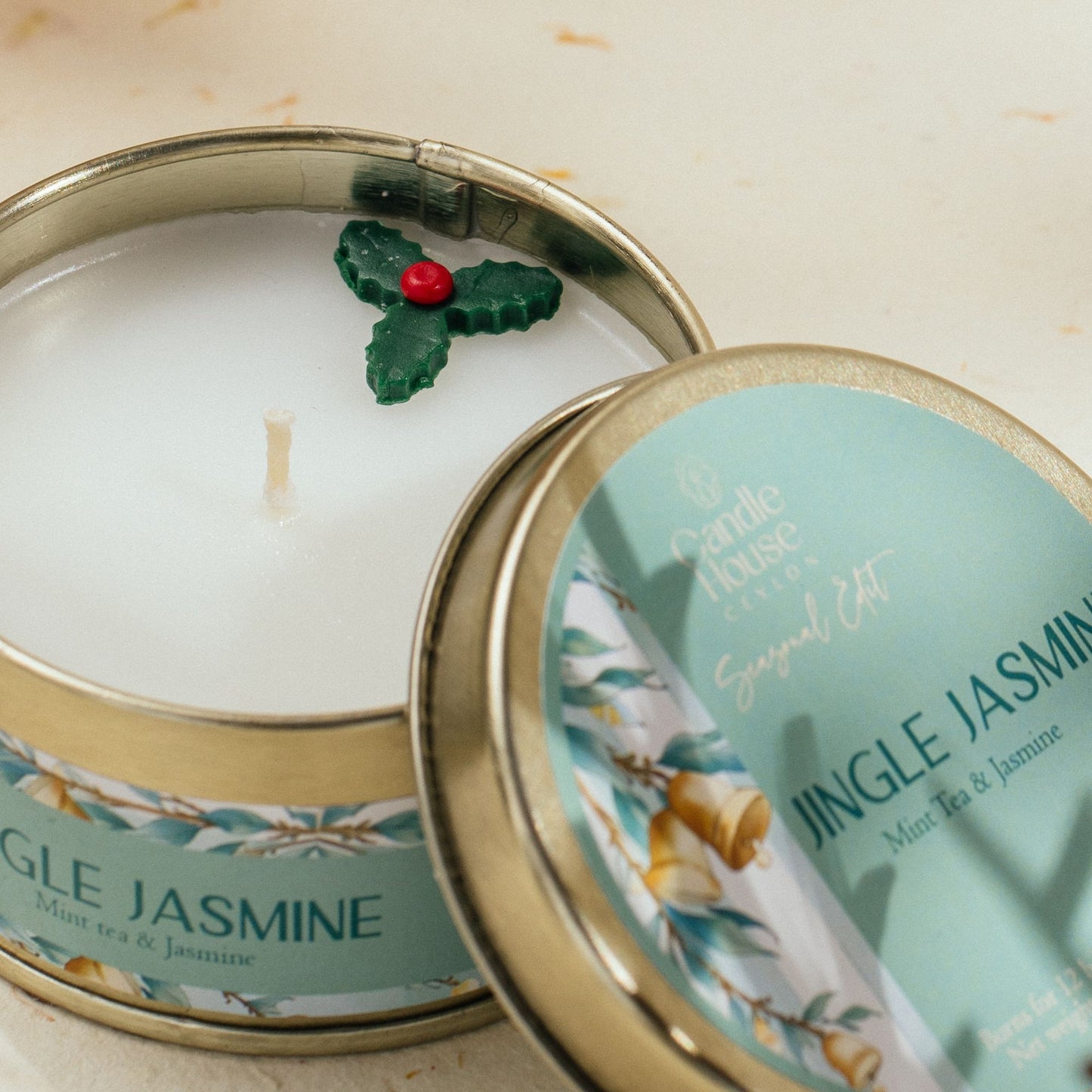 Jingle Jasmine Seasonal Regular Tin Candle
