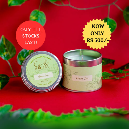 Green Tea Tall Tin Candle-SALE!