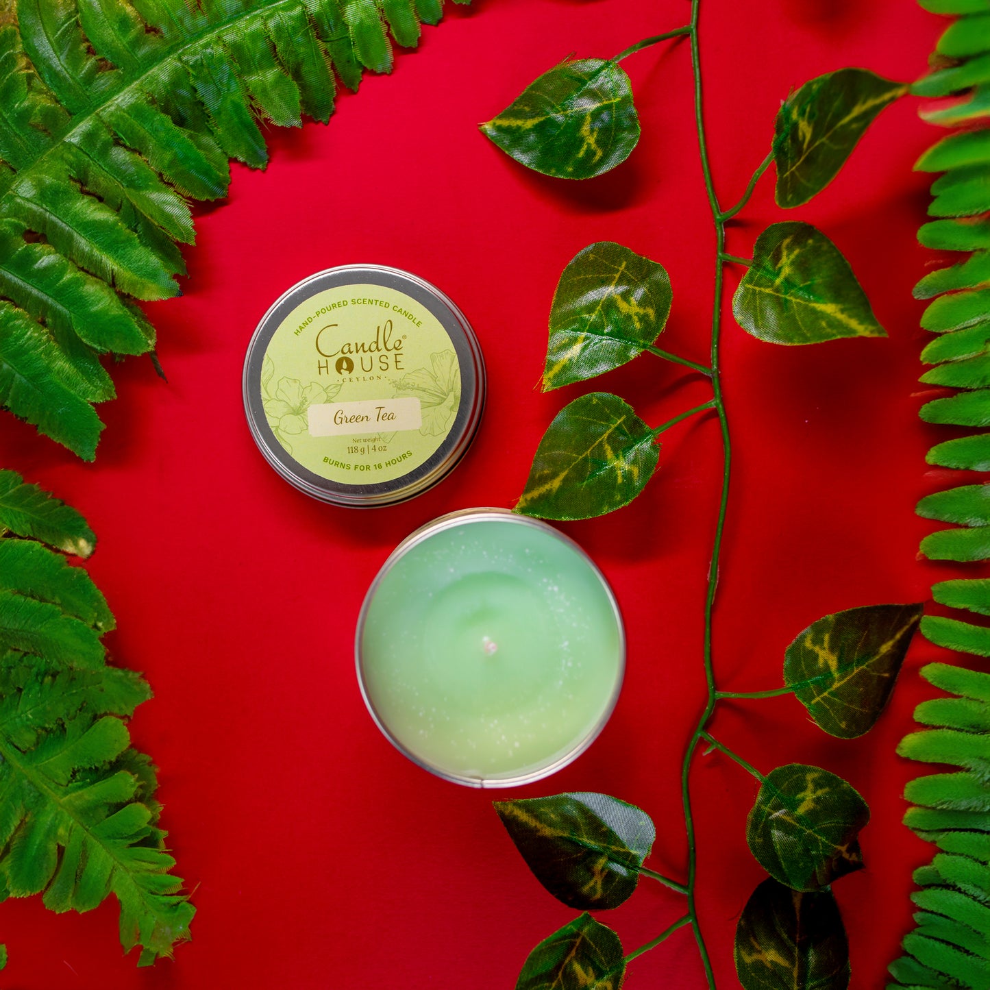 Green Tea Tall Tin Candle-SALE!