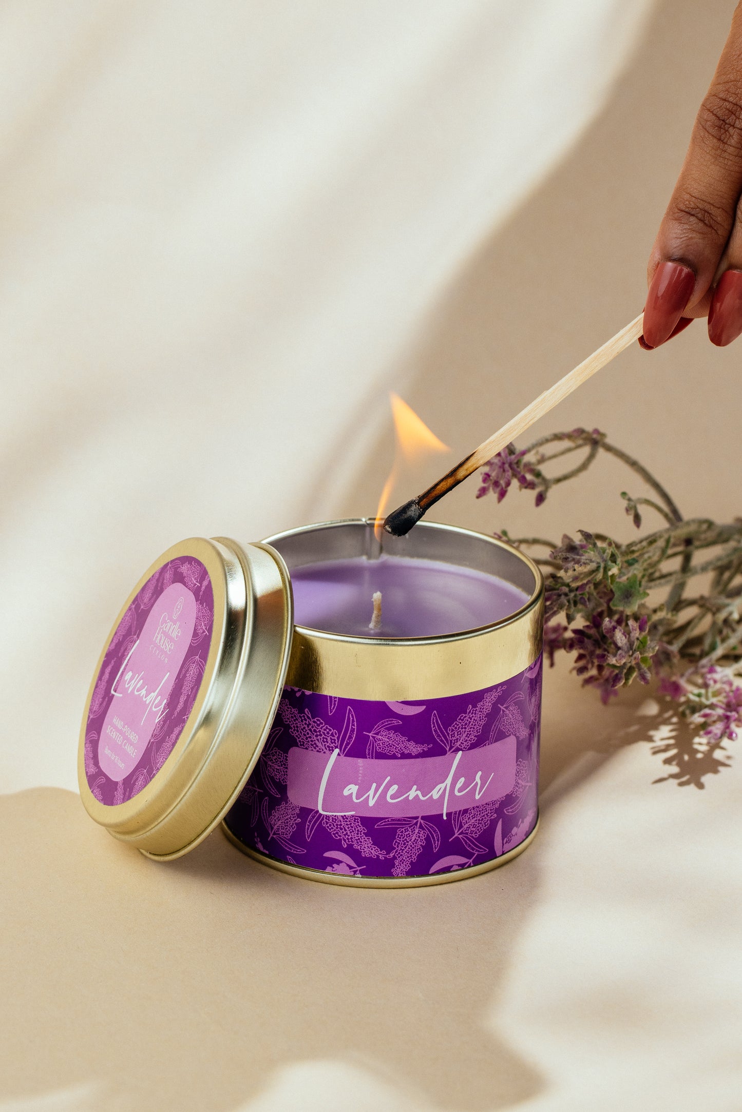 Lavender Tall Tin Candle