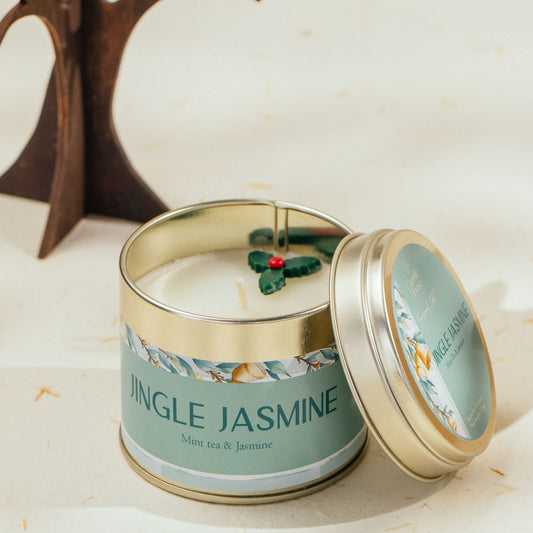 Jingle Jasmine Seasonal Tall Tin Candle