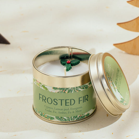 Frosted Fir Seasonal Tall Tin Candle
