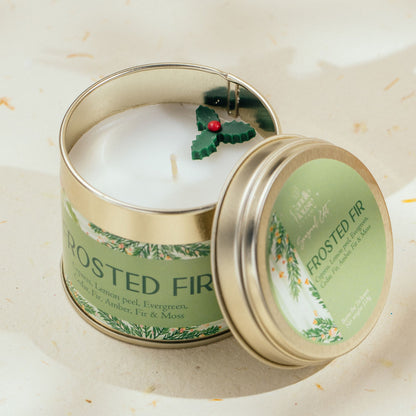Frosted Fir Seasonal Tall Tin Candle