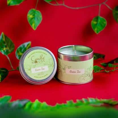 Green Tea Tall Tin Candle