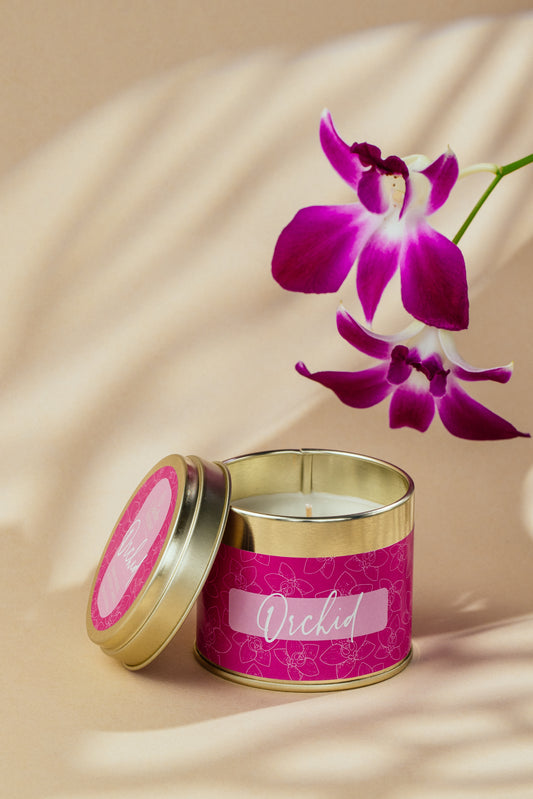 Orchid Tall Tin Candle