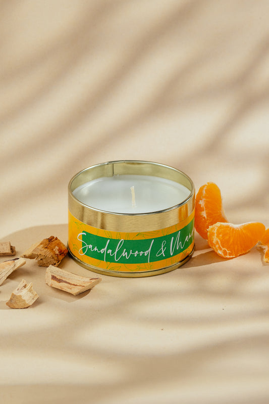 Sandalwood and Mandarin Regular Tin Candle