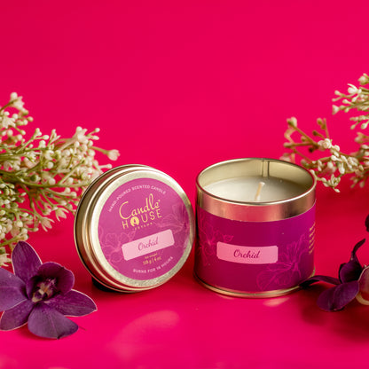 Orchid Tall Tin Candle