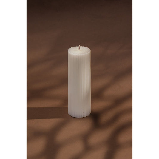 Slender Ribbed Pillar Candle- Tall