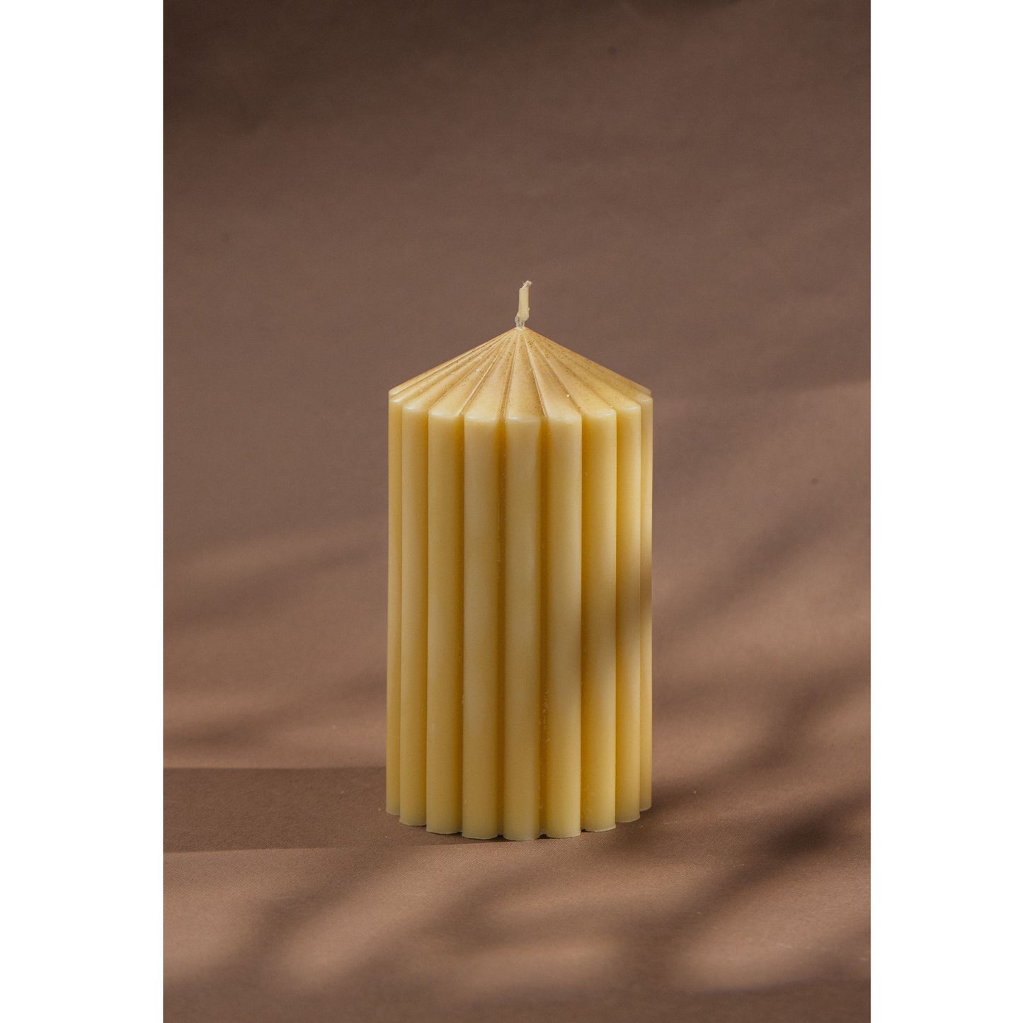 Short Chunky Ribbed Pillar Candles