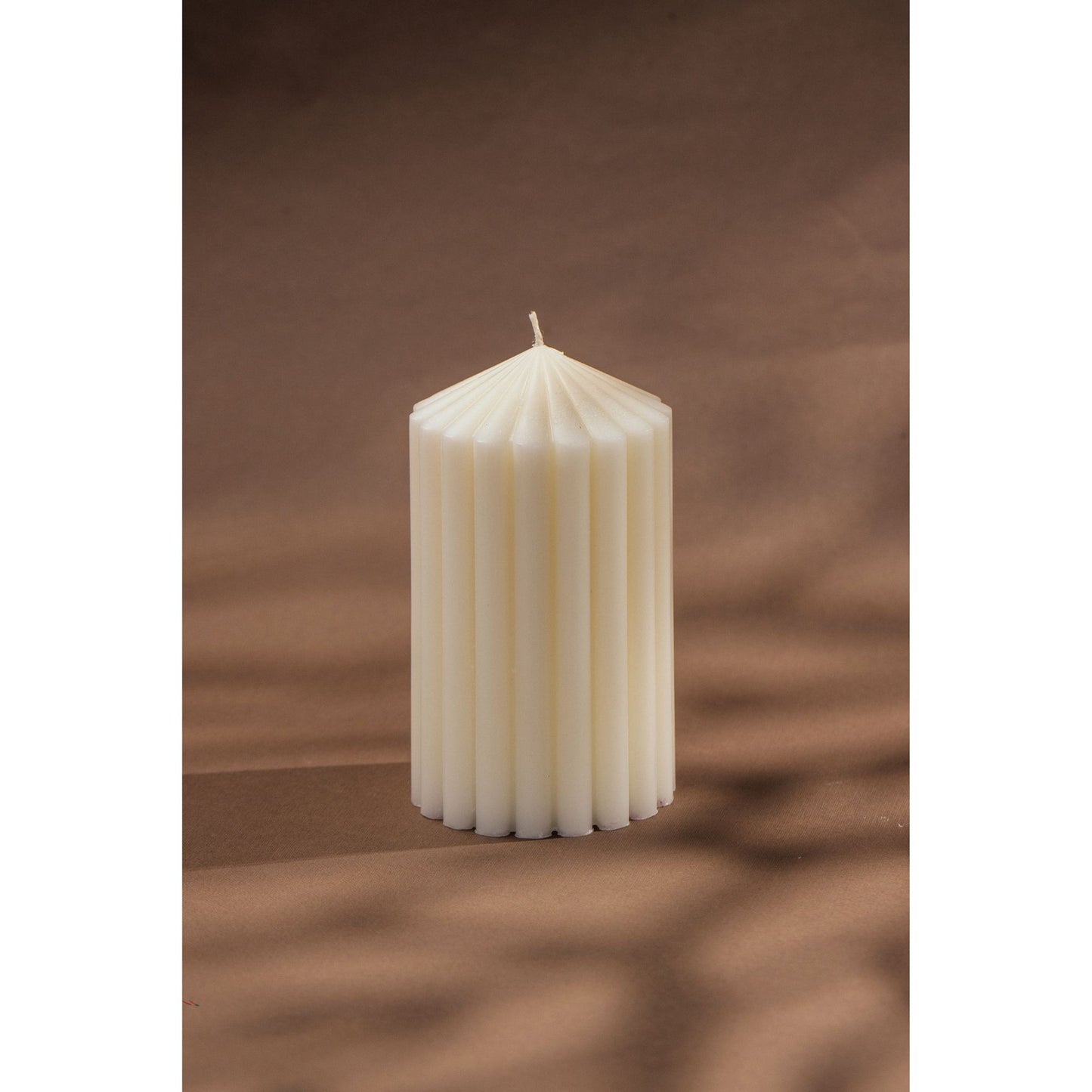 Short Chunky Ribbed Pillar Candles