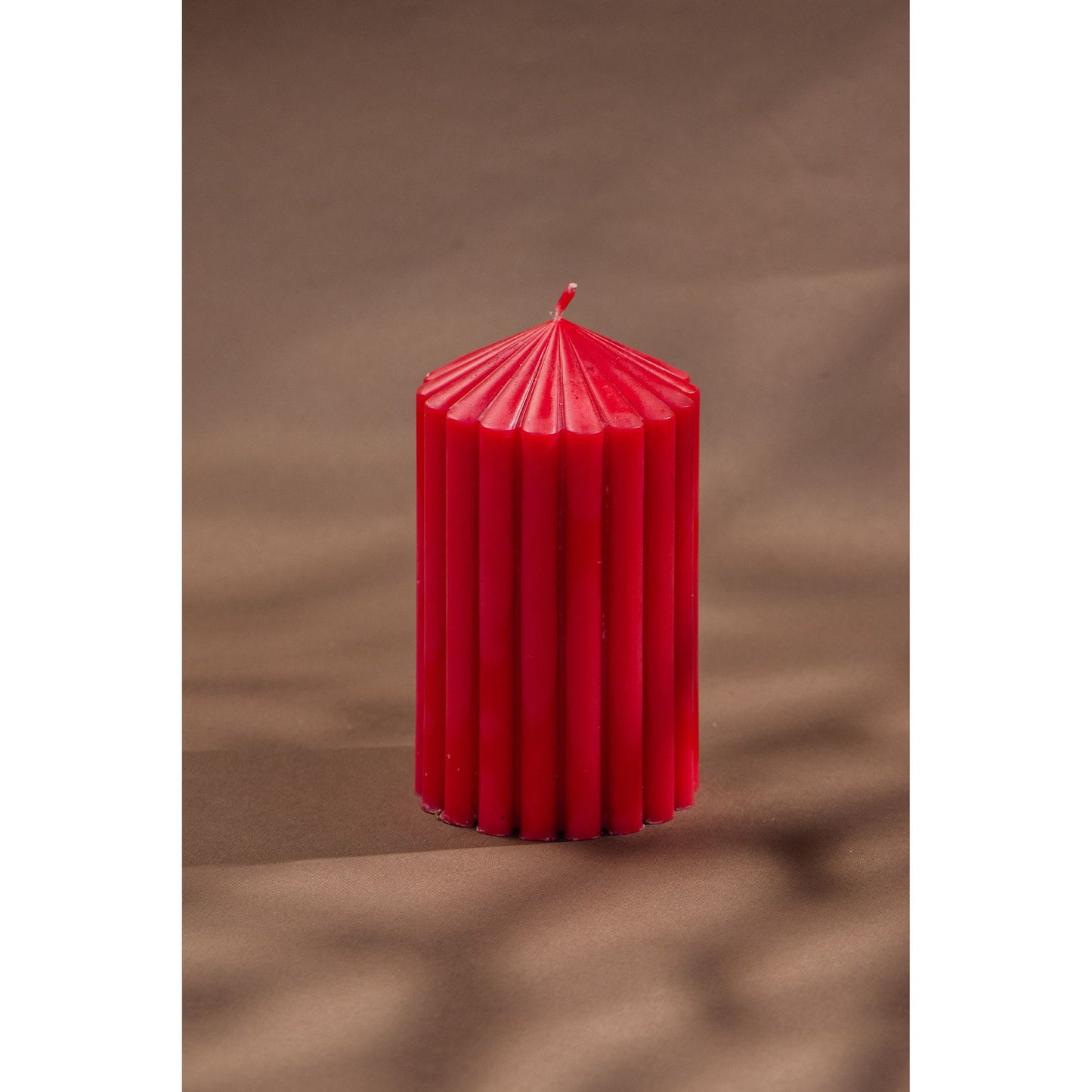 Short Chunky Ribbed Pillar Candles