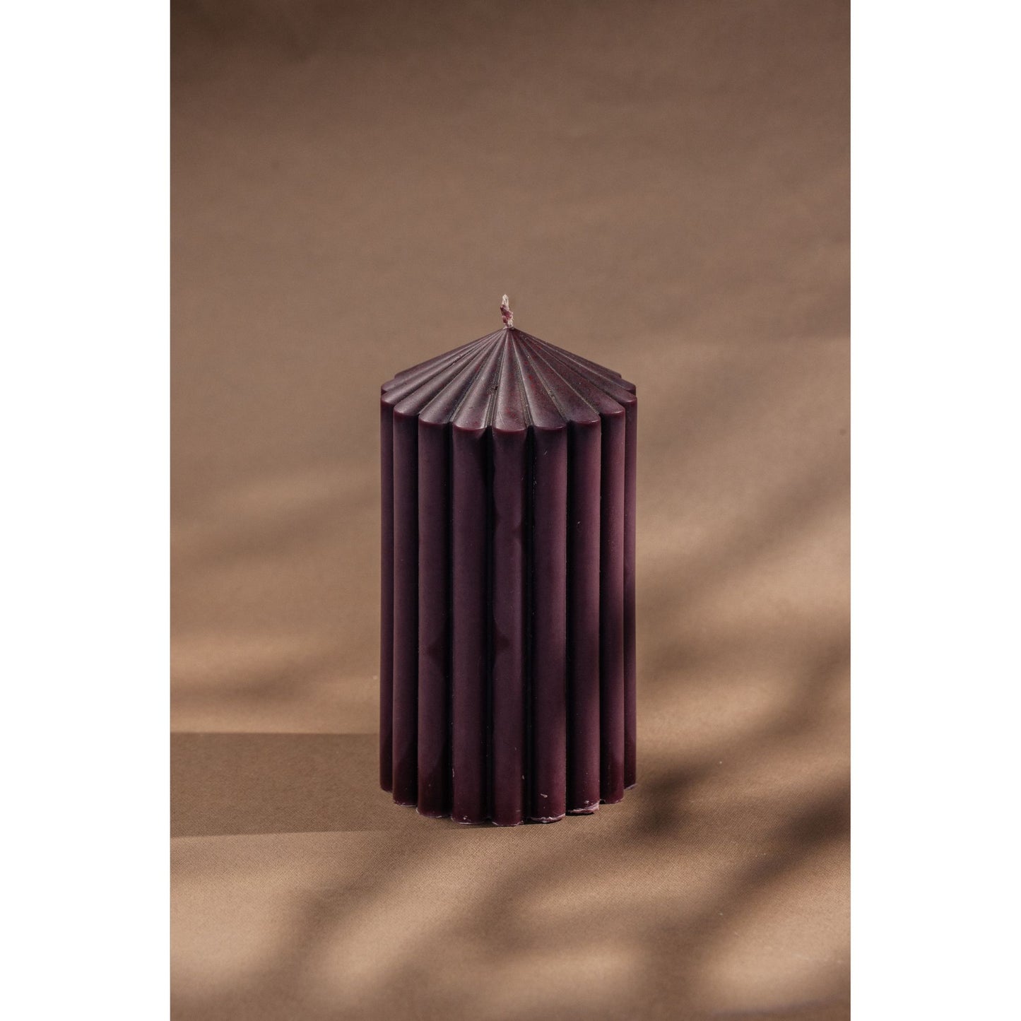 Short Chunky Ribbed Pillar Candles