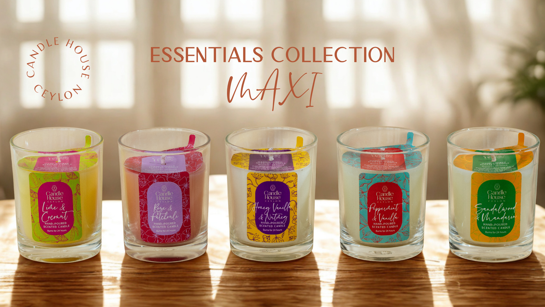 Maxi glass scented candles by Candle House Ceylon Sri Lanka